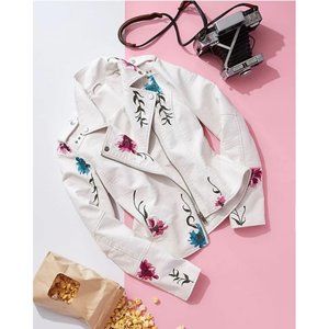 Candies flower embroidered Moto jacket
